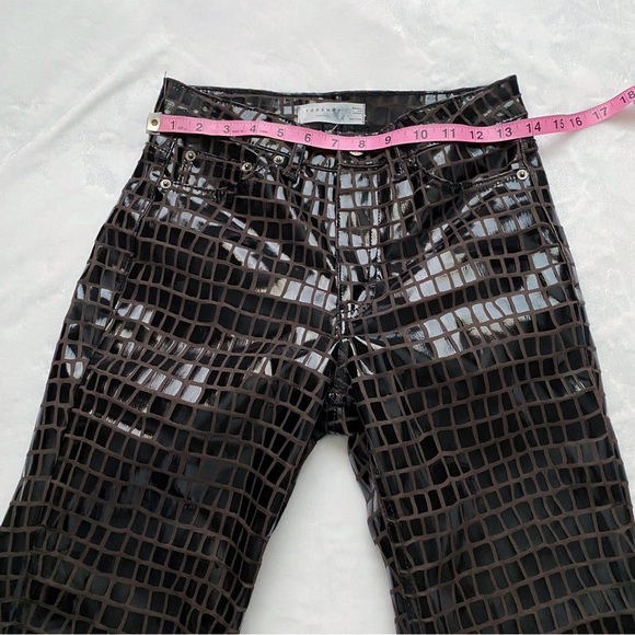 Topshop Faux Croc Cropped Straight Leg Pants - Picture 5 of 13